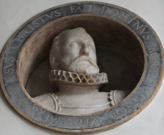 Bust of Thomas Wotton on his memorial.